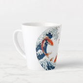 Caneca branca com design de peixes japoneses カフェラテマグ (左アングル)
