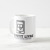  Caneca Clássica Branca de Louça Mon Petit Livre コーヒーマグカップ (正面左)