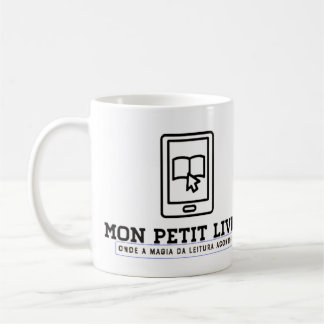  Caneca Clássica Branca de Louça Mon Petit Livre コーヒーマグカップ
