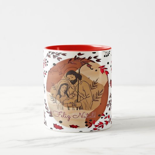 Caneca com cor dentro/Natal ツートーンマグカップ (中央)