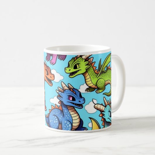 Caneca com desenho de vários dragões コーヒーマグカップ (正面右)