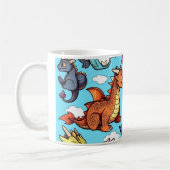 Caneca com desenho de vários dragões コーヒーマグカップ (左)