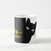 Caneca com Estampa de Gato - Preto e Amarelo コーヒーマグカップ (中央)