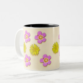 Caneca com foto autoral pequeninas flor do Brasil ツートーンマグカップ