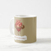 Caneca com Frase Motivacional "Jesus Ama Você" コーヒーマグカップ (正面左)