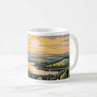 Caneca com ilustração do pôr do sol コーヒーマグカップ