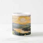 Caneca com ilustração do pôr do sol コーヒーマグカップ (中央)