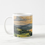 Caneca com ilustração do pôr do sol コーヒーマグカップ (左)