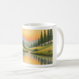 Caneca com paisagem de montanha コーヒーマグカップ