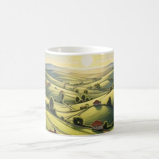 Caneca com paisagem do pôr do sol コーヒーマグカップ (中央)