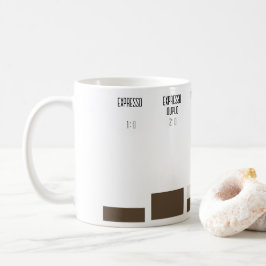 Caneca com proporções de receitas de café コーヒーマグカップ
