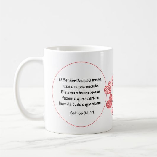 Caneca com versículo コーヒーマグカップ (左)