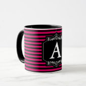 Caneca Combo 325 ml Listras Pink Monograma マグカップ (正面左)