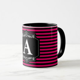 Caneca Combo 325 ml Listras Pink Monograma マグカップ