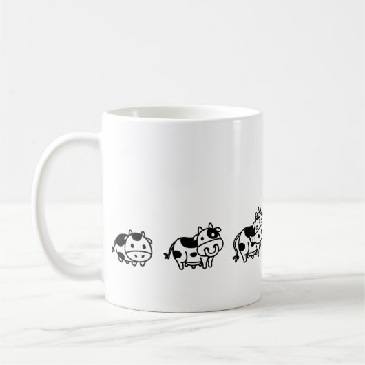Caneca Cow Evolution コーヒーマグカップ (左)