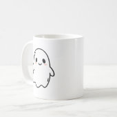 Caneca Cute Kawaii Ghost コーヒーマグカップ (正面左)