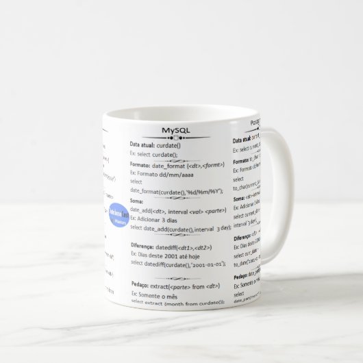 Caneca DatabaseCast コーヒーマグカップ (正面右)