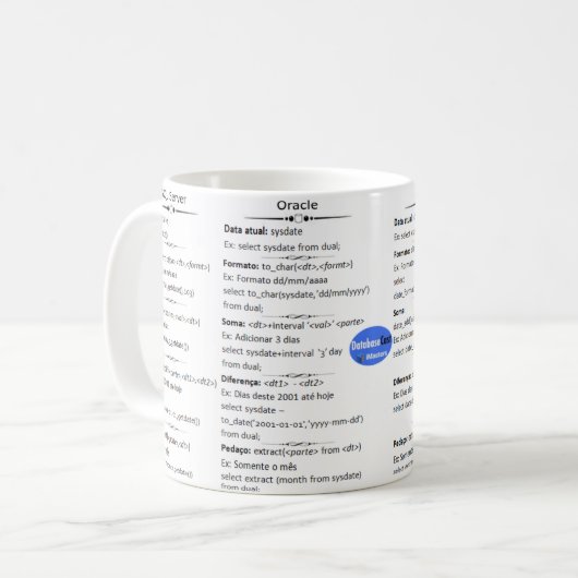 Caneca DatabaseCast コーヒーマグカップ (正面左)