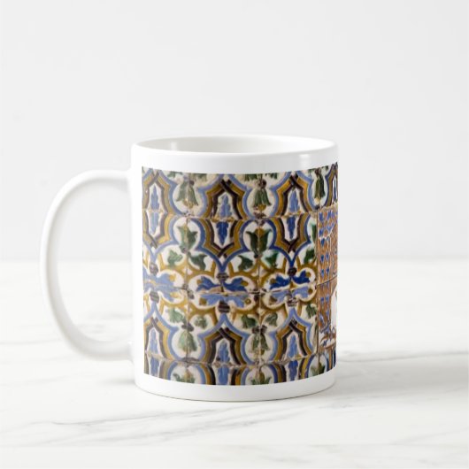 Caneca de café azulejos 11 oz cerâmica W-PT ZLE  コーヒーマグカップ (左)