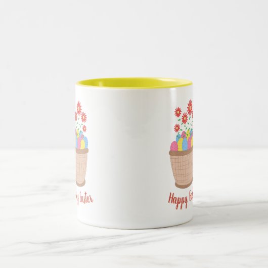 Caneca de café de Páscoa (Happy Easter) ツートーンマグカップ (中央)