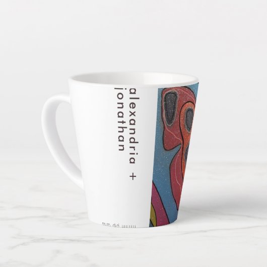 Caneca De Café Latte Foto e texto personalizados カフェラテマグ (左アングル)
