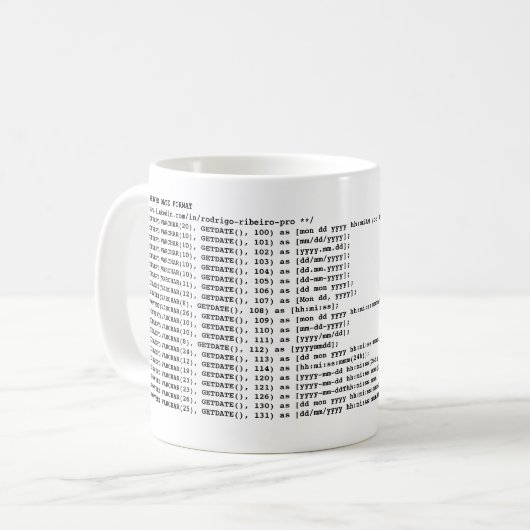 CANECA DE CAFE SQL SERVER日付形式MAG コーヒーマグカップ (正面左)