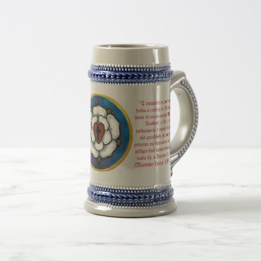 Caneca de cerveja com Rosa e citação de lutero ビールジョッキ (正面右)