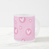Caneca de Porcelana com Corações フロストグラスマグカップ (正面右)