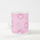 Caneca de Porcelana com Corações フロストグラスマグカップ (正面左)