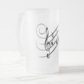 Caneca de vidro fosco 473 ml Design Notas Musicais フロストグラスビールジョッキ (正面左)