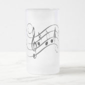 Caneca de vidro fosco 473 ml Design Notas Musicais フロストグラスビールジョッキ (中央)