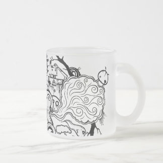 caneca doodle フロストグラスマグカップ