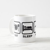 Caneca | EAT, SLEEP, FLY, REPEAT コーヒーマグカップ (正面左)