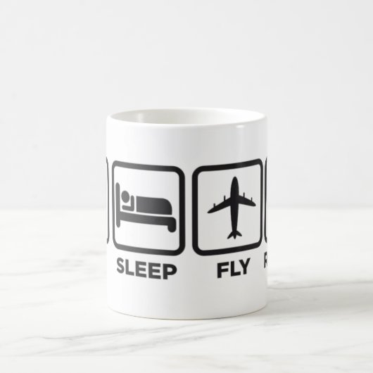 Caneca | EAT, SLEEP, FLY, REPEAT コーヒーマグカップ (中央)