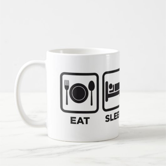 Caneca | EAT, SLEEP, FLY, REPEAT コーヒーマグカップ (左)