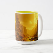 CANECA EM DOIS TONS - PAISAGEM OURO ツートーンマグカップ (正面右)