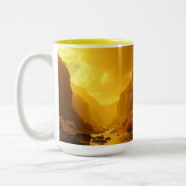 CANECA EM DOIS TONS - PAISAGEM OURO ツートーンマグカップ