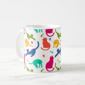Caneca Estampada Com Gatos - Colorida  コーヒーマグカップ (正面左)