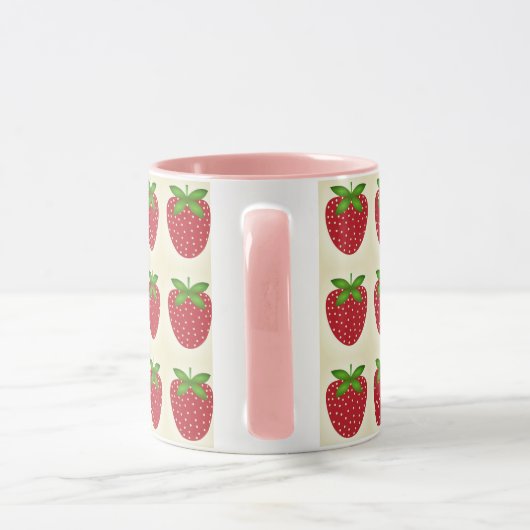 caneca estampada morango マグカップ (ハンドル)