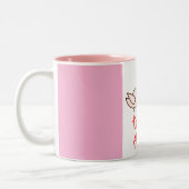 caneca estampada ´pássaros romântica com coração ツートーンマグカップ (左)