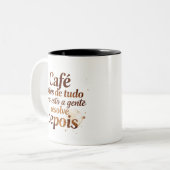 Caneca Frase Café Antes de Tudo para Presente ツートーンマグカップ (正面左)