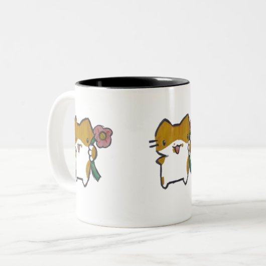Caneca Gatinho ツートーンマグカップ (正面左)