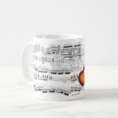 Caneca Guitarra Musica コーヒーマグカップ (正面左)