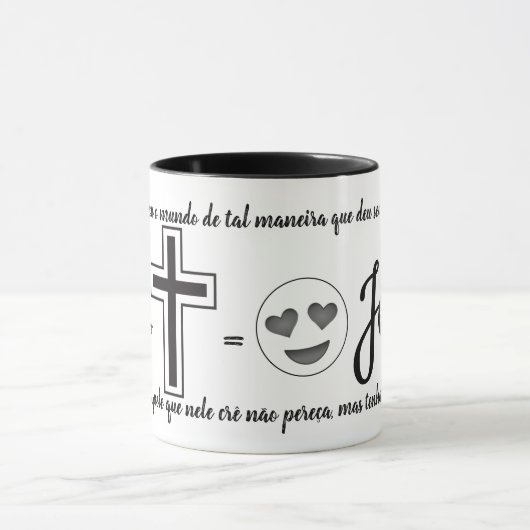 Caneca Jesus + Versículo João 3:16 マグカップ (中央)