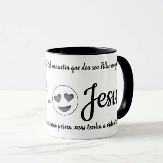 Caneca Jesus + Versículo João 3:16 マグカップ (正面右)