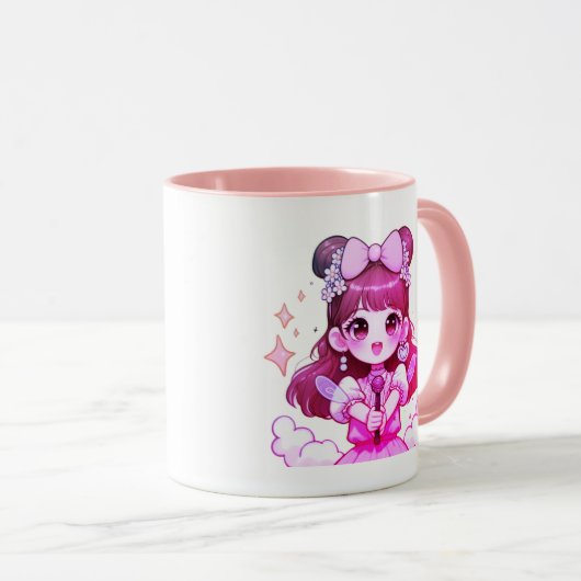 caneca kpop garota cantora desenho  マグカップ (正面右)