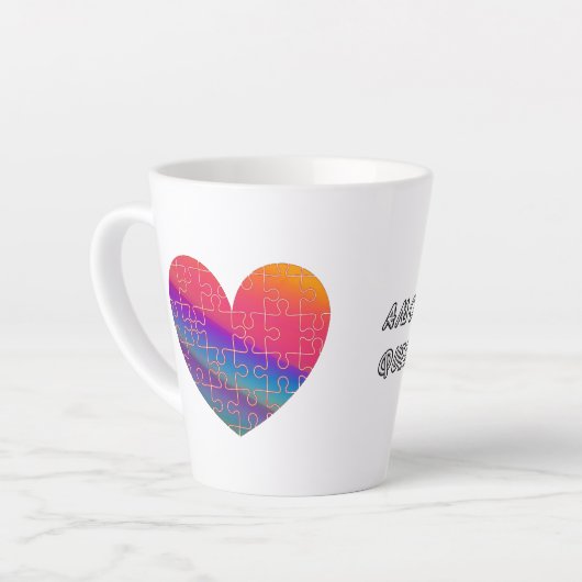 Caneca Latte (Mug) Quebra-Cabeça do Nosso Coração カフェラテマグ (左アングル)