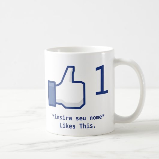 Caneca "Likes This" Facebook (Personalizável) コーヒーマグカップ (右)