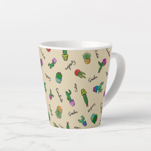 Caneca Linha Cactus カフェラテマグ (右アングル)