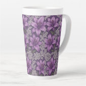 Caneca lírios e renda design カフェラテマグ (右アングル)
